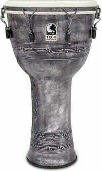 Yembe Toca Percussion SFDMX-14ASB Djembe Freestyle Mechanically Tuned Ant. Silver - 1