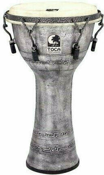 Yembe Toca Percussion SFDMX-10AS Djembe Freestyle Mechanically Tuned Antique Silver - 1
