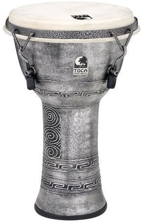 Djembe Toca Percussion SFDMX-9AS Djembe Freestyle Mechanically Tuned Antique Silver
