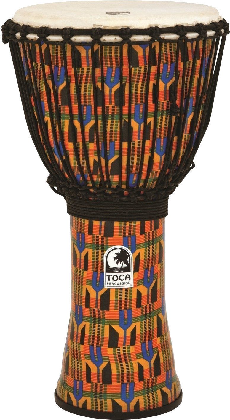 Djembe Toca Percussion SFDJ-12K Djembe Freestyle Rope Tuned Kente Cloth