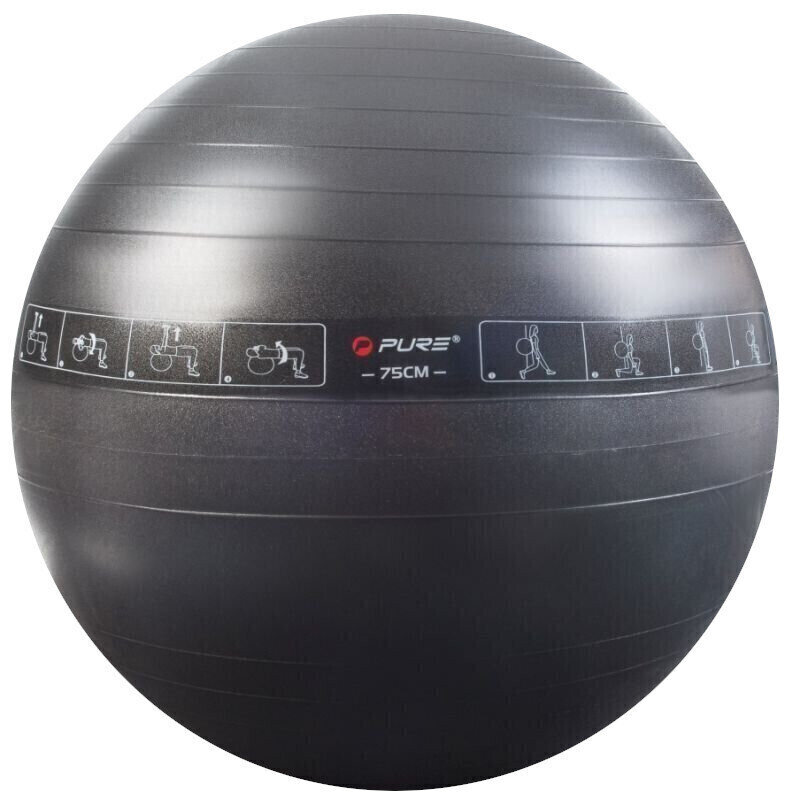 Aerobno žogo Pure 2 Improve Exercise Ball Črna 75 cm