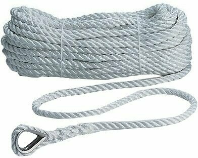 Boat Anchor Rope FSE Robline Rapallo with Thimble White 8 mm 20 m - 1