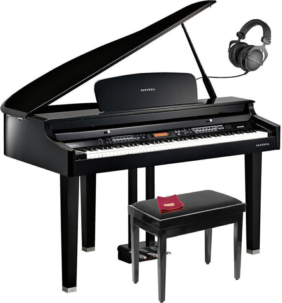 Digitális zongora Kurzweil MPG100 EP SET Polished Ebony Digitális zongora