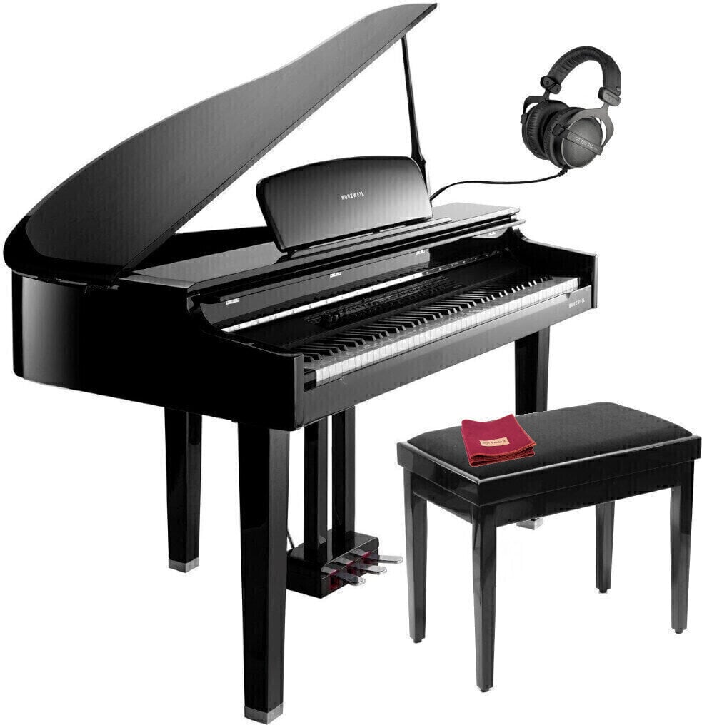 Digitale piano Kurzweil CGP220 Digital Concert Grand Ebony Polish SET Polished Ebony Digitale piano