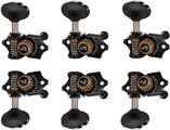 Schaller GrandTune 3L/3R Black Chrome Guitar Tuning Machines (Like new)