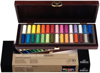 Soft Pastel Rembrandt Soft Pastels General Selection Basic Box Set of Soft Pastels 30 pcs