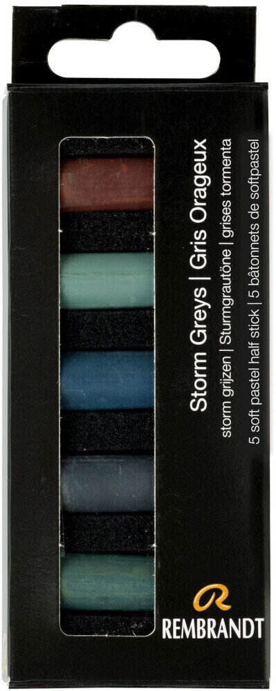 Pastel uscat Rembrandt Soft Pastels Set de pasteluri uscate Storm Greys 5 Bucăți