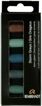Pastel uscat Rembrandt Soft Pastels Set de pasteluri uscate Storm Greys 5 Bucăți - 1