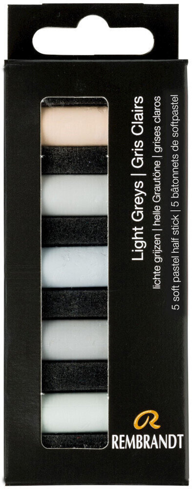 Pastel uscat Rembrandt Soft Pastels Set de pasteluri uscate Light Greys 5 Bucăți