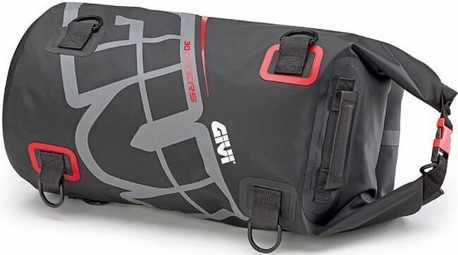 Photos - Motorcycle Luggage GIVI EA114GR Waterproof Cylinder Seat Bag 30L Grey Red 
