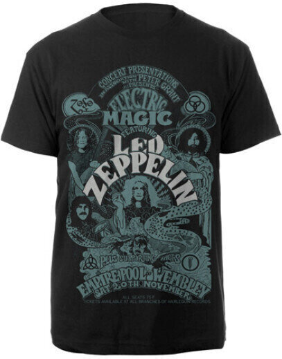 Camiseta de manga corta Led Zeppelin Camiseta de manga corta Electric Magic Hombre Black 2XL
