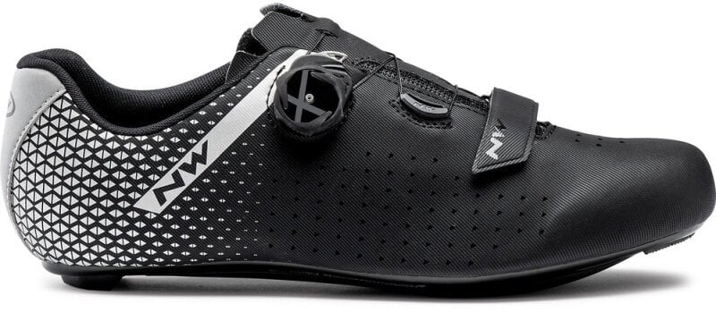 Chaussures de cyclisme pour hommes Northwave Core Plus 2 Shoes Black/Silver 42,5 Chaussures de cyclisme pour hommes