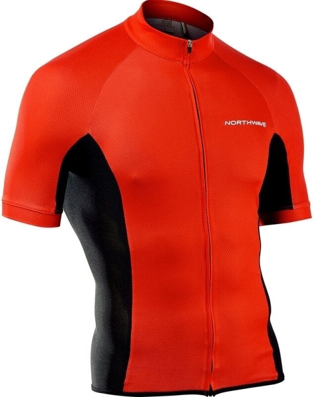 Pyöräilypaita Northwave Force Full Zip Jersey Short Sleeve Red S