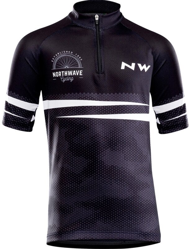 Odzież kolarska / koszulka Northwave Juniors Origin Jersey Short Sleeve Golf Black 8