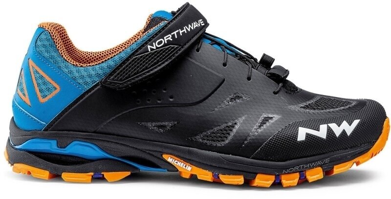 Pantofi de ciclism pentru bărbați Northwave Spider 2 Shoes Negru-Albastru-Portocaliu 41 Pantofi de ciclism pentru bărbați