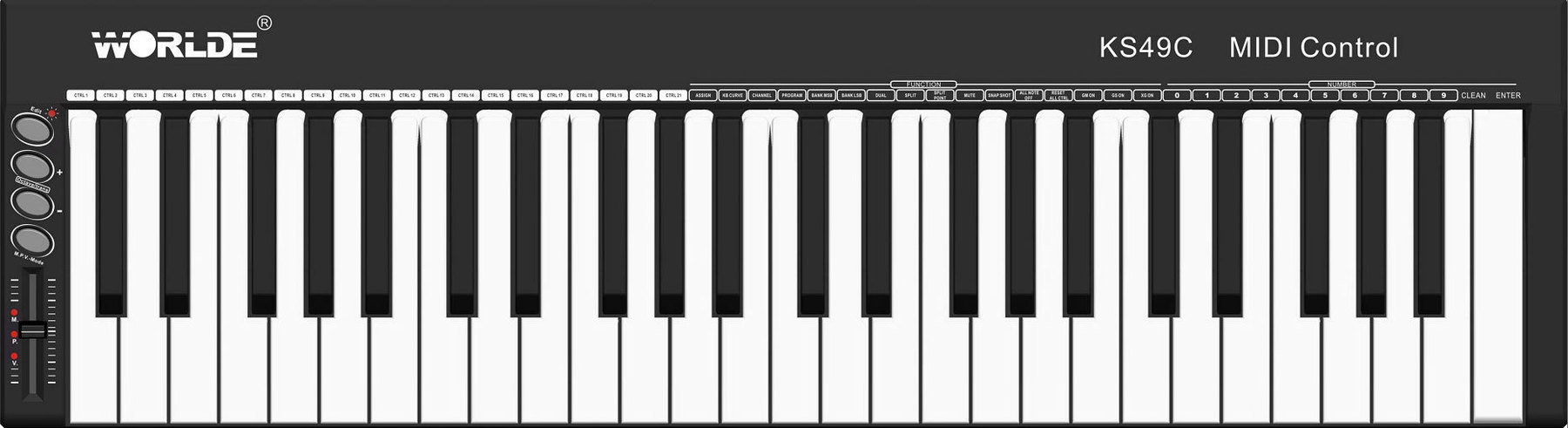 MIDI toetsenbord Worlde KS49C