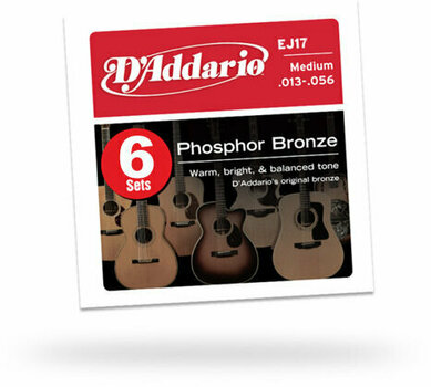 Cuerdas de guitarra D'Addario EJ17 Six Pack - 1