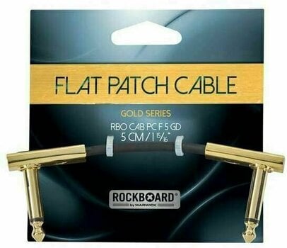 Καλώδιο Σύνδεσης, Patch Καλώδιο RockBoard Flat Patch Cable Gold Χρυσό 5 cm Με γωνία - Με γωνία - 1