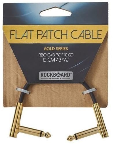 Propojovací kabel, Patch kabel RockBoard Flat Patch Cable Gold Zlatá 10 cm Lomený - Lomený
