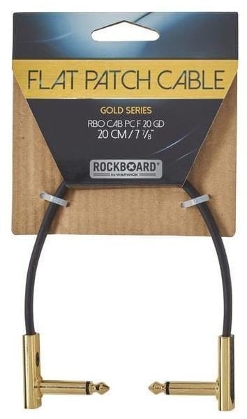 Propojovací kabel, Patch kabel RockBoard Flat Patch Cable Gold Zlatá 20 cm Lomený - Lomený