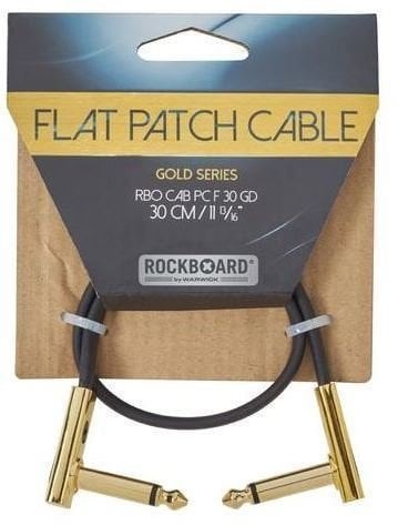 Prepojovací kábel, Patch kábel RockBoard Flat Patch Cable Gold Zlatá 30 cm Zalomený - Zalomený
