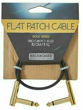 Prepojovací kábel, Patch kábel RockBoard Flat Patch Cable Gold Zlatá 30 cm Zalomený - Zalomený - 1