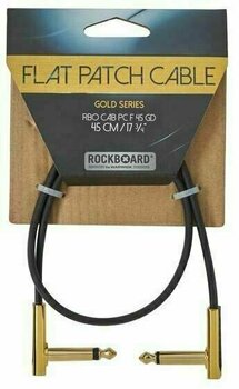 Cablu Patch, cablu adaptor RockBoard Flat Patch Cable Gold Aur 45 cm Oblic - Oblic - 1