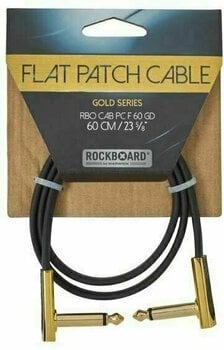 Câble de patch RockBoard Flat Patch Cable Gold Or 60 cm Angle - Angle - 1
