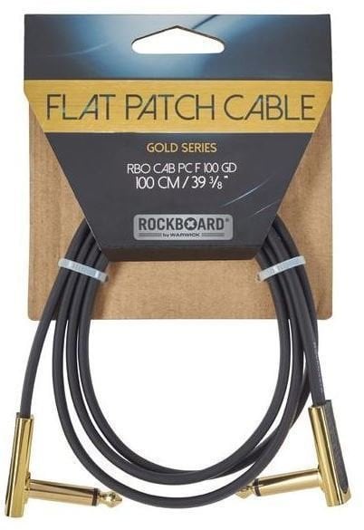 Propojovací kabel, Patch kabel RockBoard Flat Patch Cable Gold Zlatá 100 cm Lomený - Lomený