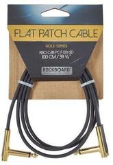 Patchkabel RockBoard Flat Patch Cable Gold 100 cm Winkelklinke - Winkelklinke Patchkabel
