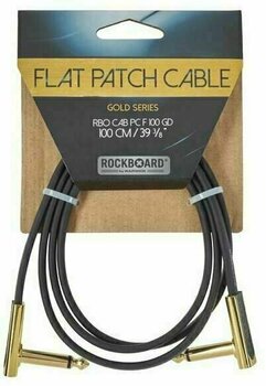 Kabel rozgałęziacz, Patch kabel RockBoard Flat Patch Cable Gold Złoty 100 cm Kątowy - Kątowy - 1