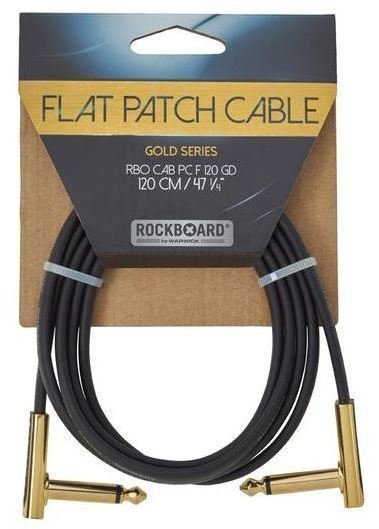 Cable adaptador/parche RockBoard Flat Patch Cable Gold Oro 120 cm Angulado - Angulado