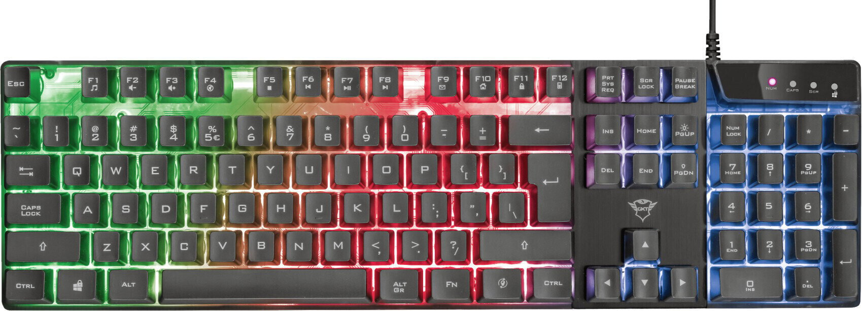 Pelinäppäimistö Trust GXT 835 Azor English keyboard Pelinäppäimistö