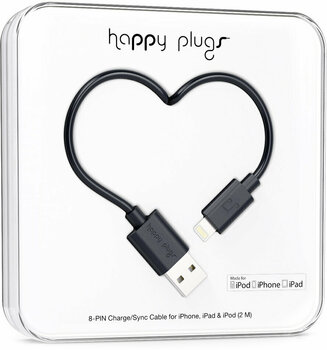 Kabel USB Happy Plugs Lightning Cable 2m Black - 1