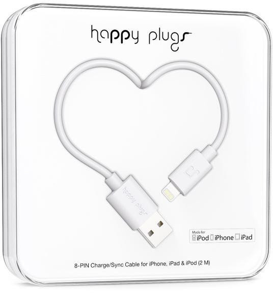 USB Kábel Happy Plugs Lightning Cable 2m White
