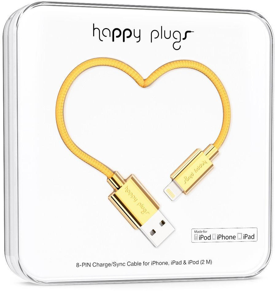 USB kabel Happy Plugs Lightning Cable 2m Gold