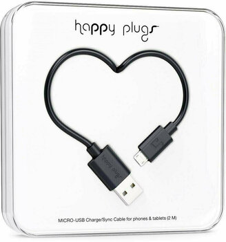 Cable USB Happy Plugs Micro-USB Cable 2m Black - 1
