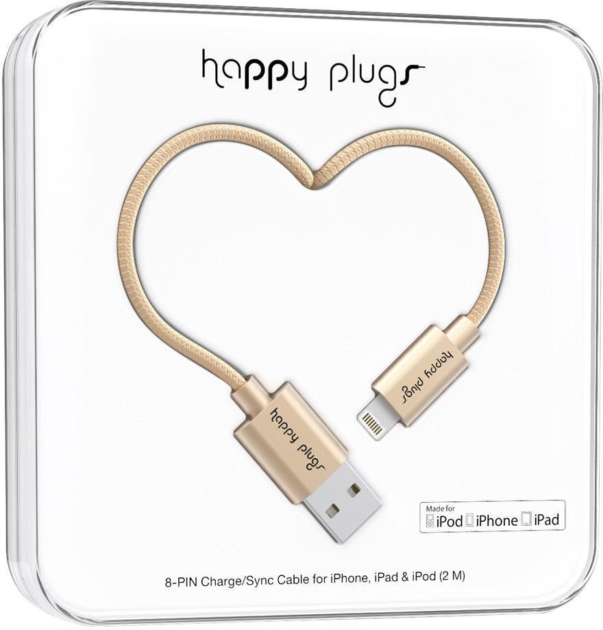 USB Kábel Happy Plugs Lightning Cable 2M, Champagne
