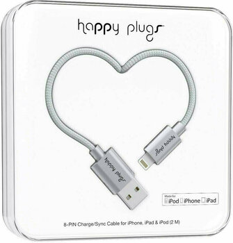 USB Cable Happy Plugs Lightning Cable 2M, Space Grey - 1