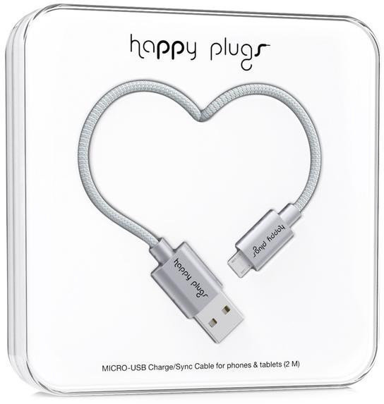 Câble USB Happy Plugs Micro-USB Cable 2M, Space Grey