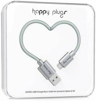 USB кабел Happy Plugs Micro-USB Cable 2M, Space Grey - 1