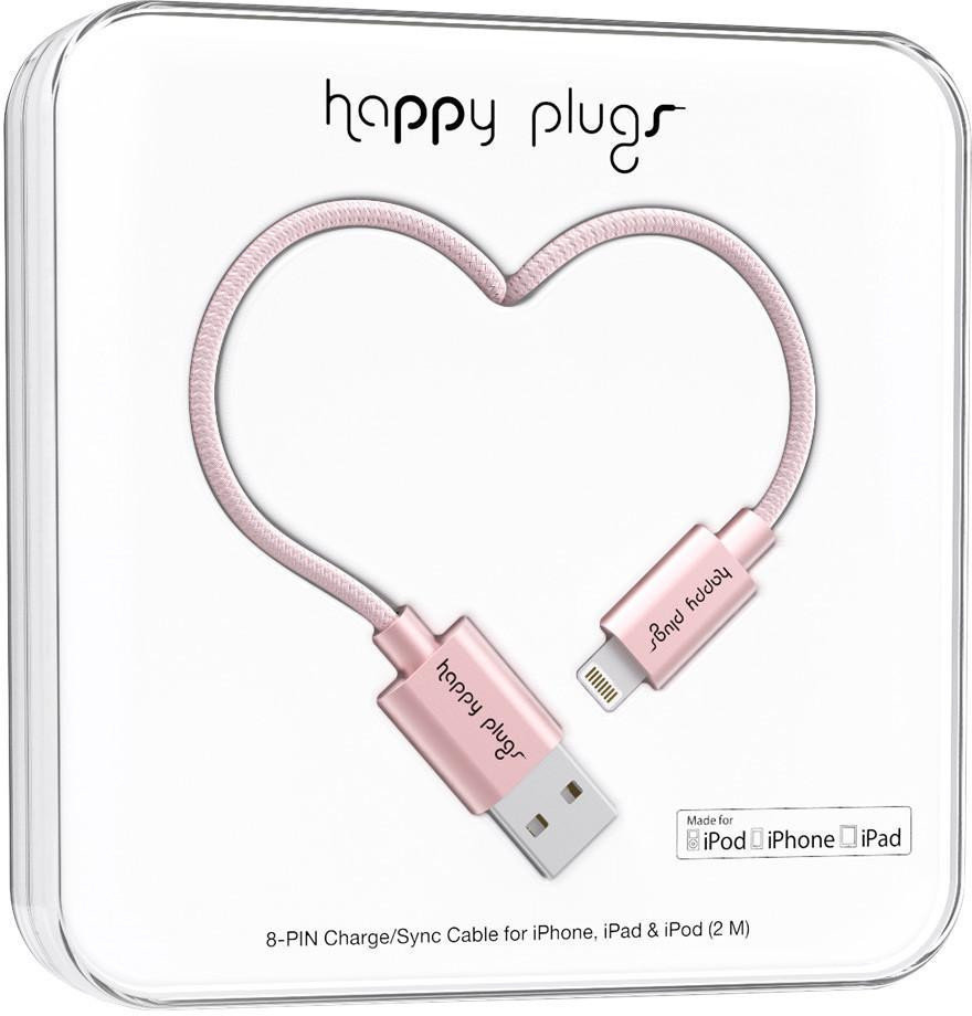 USB Cable Happy Plugs Micro-USB Cable 2M, Pink Gold