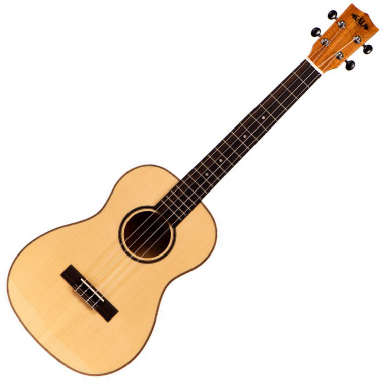 Barytonové ukulele Kala Solid Spruce Top Baritone Ukulele Flamed Maple with Case
