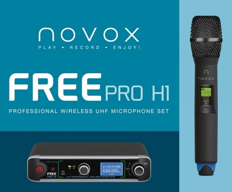 Trådlös handhållen mikrofonuppsättning Novox Free Pro H1