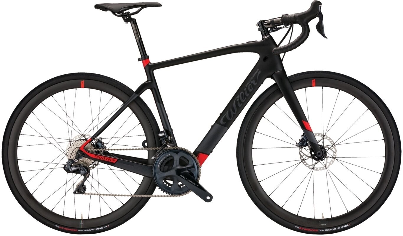 Race-/gravel-elektrische fiets Wilier Cento1 Hybrid Shimano Ultegra RD-R8000 2x11 Black/Red Matt S
