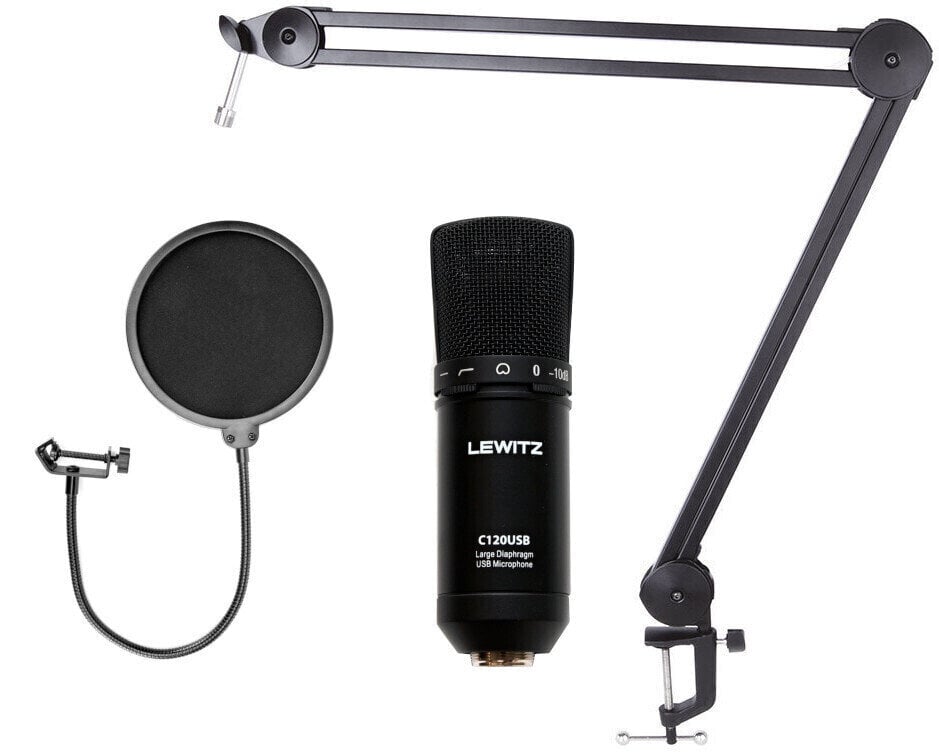 USB Microphone Lewitz C120USB Deluxe SET
