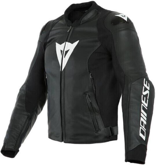 Leather Jacket Dainese Sport Pro Black/White 46 Leather Jacket