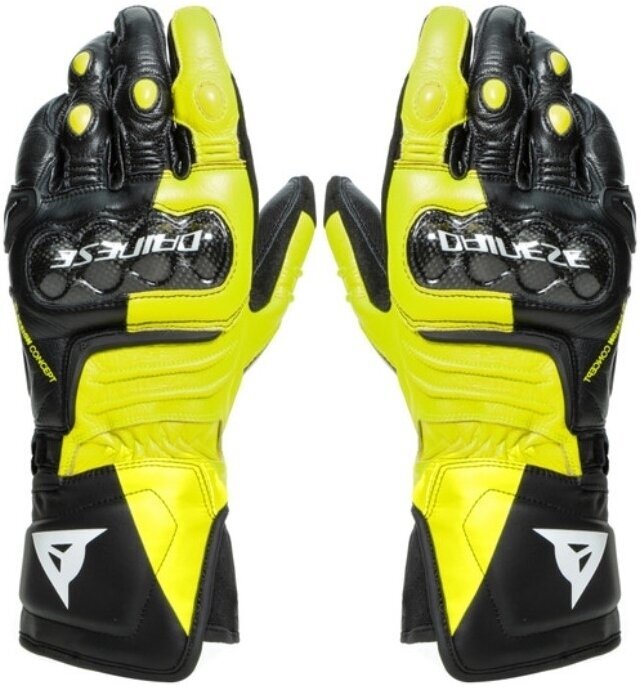 Handschoenen Dainese Carbon 3 Long Black/Fluo Yellow/White M Handschoenen