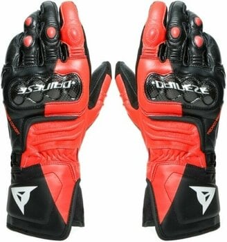 Rukavice Dainese Carbon 3 Long Black/Fluo Red/White S Rukavice - 1
