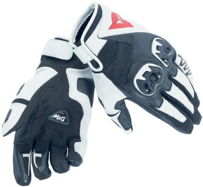 Motoristične rokavice Dainese Mig C2 Black/White XL Motoristične rokavice